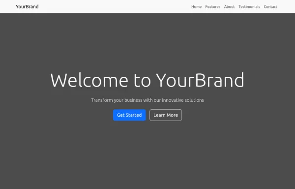 Basic landing page with bootstrap