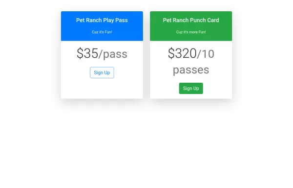 Beautiful Pricing Cards