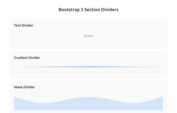 Bootstrap 5 Section Dividers