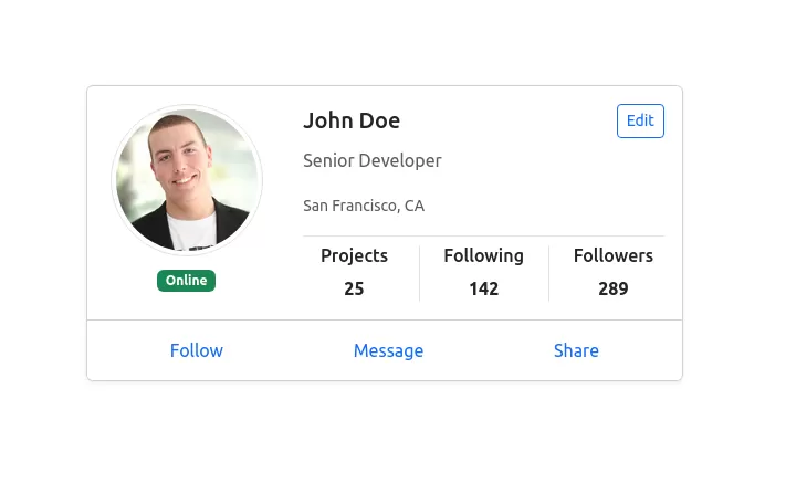 Bootstrap user profile