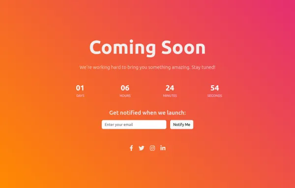 Coming Soon Landing Page
