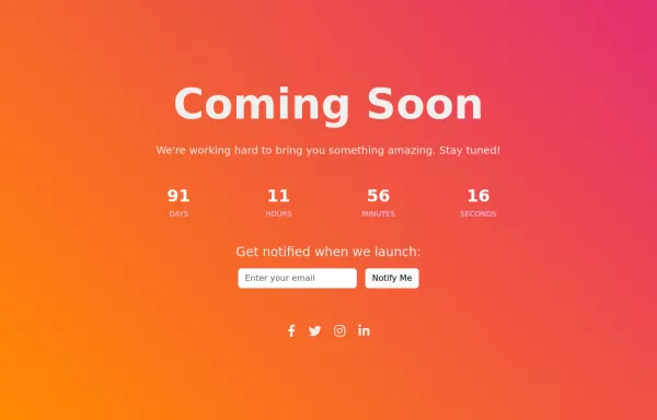 Coming Soon Landing Page