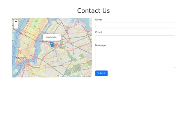 Contact us form with map