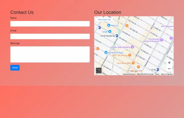 Contact Us Page with Google Maps and Form Validation