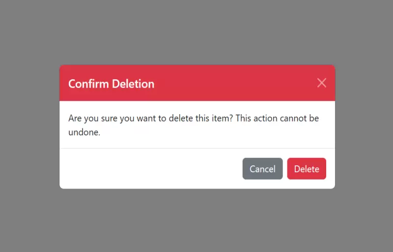 Delete Confirmation Modal