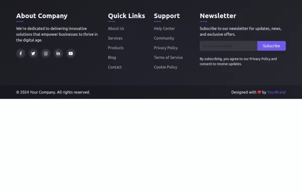 Footer Template with NewsletterForm