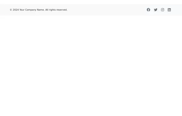 Footer with social media icons