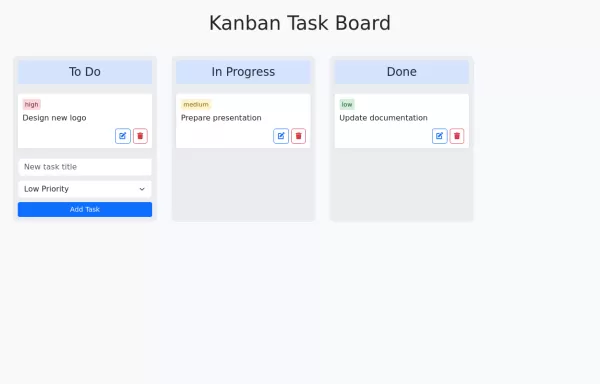 Interactive Kanban Task Board