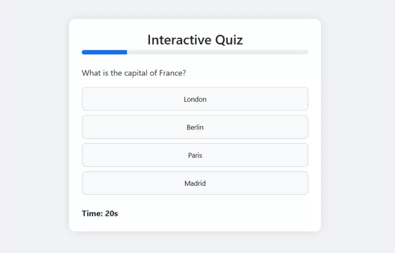 bootstrap quiz template (Interactive) Bootstrap 5 Example
