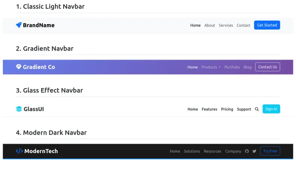 list navbar