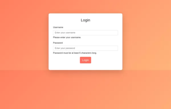 Login Form with input field validation, and display error or success messages using only HTML, CSS, and Bootstrap, you can follow this approach.