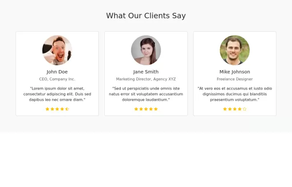 Minimal testimonial section