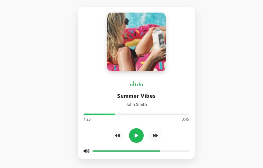 Music player with bootstrap 5