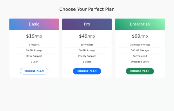 Pricing Cards