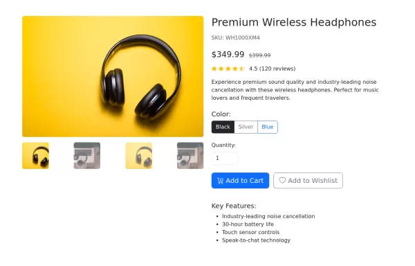 Product details page