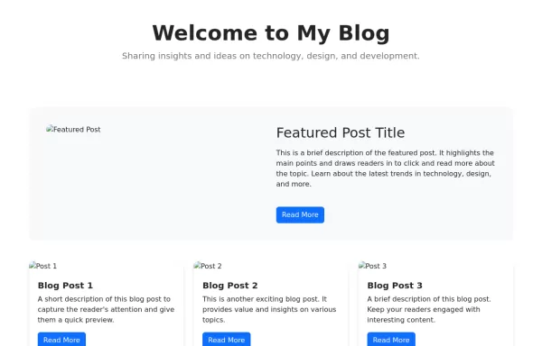 Responsive blog home layout