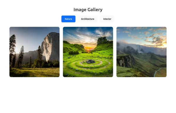 Responsive image galary with tabs