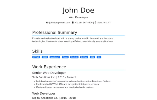 Resume template