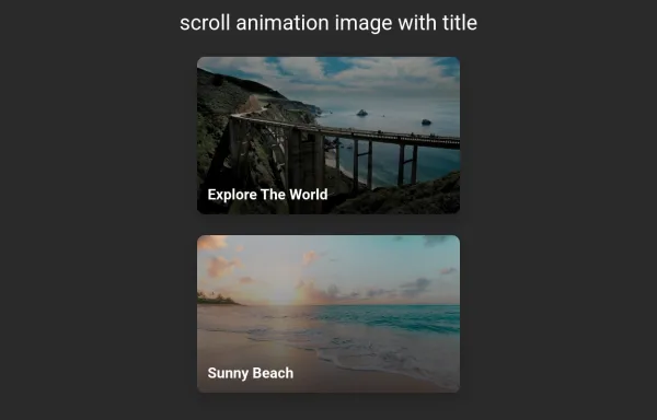 scroll animation image with title