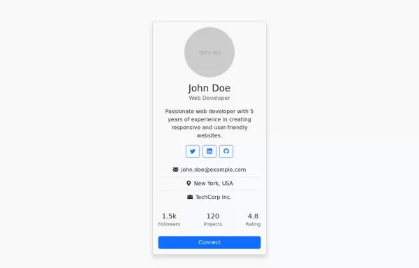 User Profile Card with Bootstrap 5